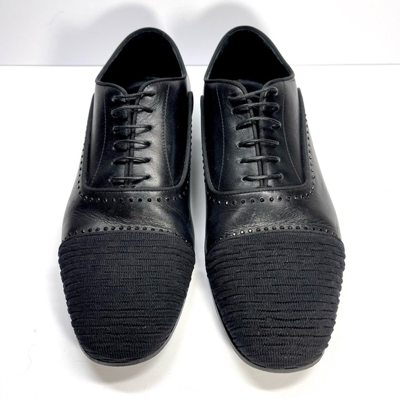 Stuart Weitzman Men's Black Premiere Party‎ Cap-Toe Oxford Loafers Size 10M - Picture 2 of 11